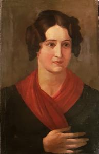 Donnino Pozzi Óleo sobre tela "Retrato de mulher"